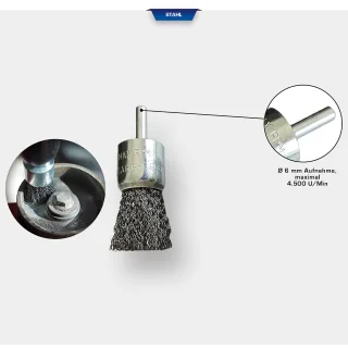 Brilliant Tools Pinselkopfbürste, Ø 25 mm mit 6 mm Aufnahme - BT103104
