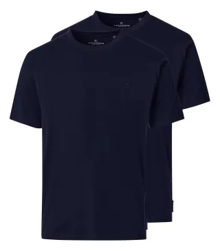 CASAMODA - T-Shirt Doppelpack blau - Gr. - 4XL