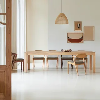 Ausziehtisch aus massivem Eichenholz 180x90 Eden