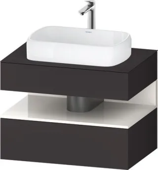 Duravit Qatego Konsolenwaschtischunterbau wandhängend Graphit Supermatt 800x550x600 mm - QA473002280 QA4730022800000