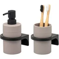 bremermann Badaccessoire-Set Bad-Serie SAVONA Softtouch inkl. Wandhalter, rund, 2 tlg.