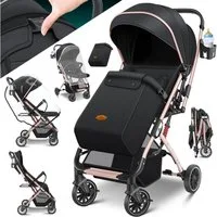 KIDIZ Kombi-Kinderwagen, Kinderbuggy klappbar Liegebuggy Sportwagen Faltbar 360°