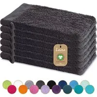 Lavea Waschhandschuh Bali Waschlappen 16x22 cm, Waschhandschuhe, kleine Handtücher, Weiches Bio-Baumwollfrottee (Set, 6-St), Gesichtshandtücher, GOTS-zertifiziert, extra saugstark mit 500g/m²
