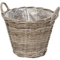 Posiwio Pflanzkübel Pflanzkorb FLOWER MARKET grau braun Kooboo Rattan D42cm Rattankorb
