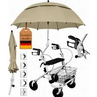 FabaCare Rollator Regenschirm mit Halterung für Rollatoren, Schirm für Gehwagen