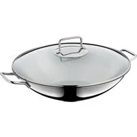 WMF Wok Macao, Ø 36 cm, Wokpfanne mit Glasdeckel, induktionsgeeignet, Cromargan® Edelstahl Rostfrei 18/10, für alle gängigen Herdarten geeignet, spülmaschinengeeignet