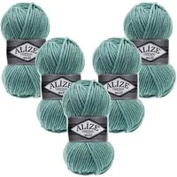 Alize 5 x ALIZE Superlana Maxi Häkelwolle, 100 m, Yarn,Handstrickgarn,Garn,Stickgarn