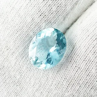 3,49 ct.  AAA Aquamarin im Oval Portuguese Cut 11,55 x 9,57 x 5,73