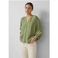s.Oliver Kurzarmbluse Bluse Strukturierte Bluse mit weitem Ärmel