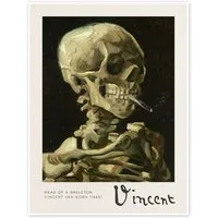 Posterlounge Wandbild Schädel mit brennender Zigarette, 1885, Vincent van Gogh, erhältlich als Poster, Leinwandbild, Wandsticker oder Acrylglasbild