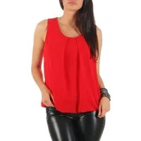 malito more than fashion Chiffonbluse malito Damen Bluse ärmellos 6879 Blusentop mit Rundhals-Ausschnitt