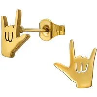 Monkimau Ohrring-Set Rockhand Kinder Ohrringe Chirurgenstahl Mädchen Geschenk, Hypoallergen