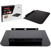 Maclean TV-Regal MC-738 TV Wandregal aus Glas – 35x25 cm, bis 10 kg, 1-tlg., Wandablage für Receiver, Konsole & DVD Player