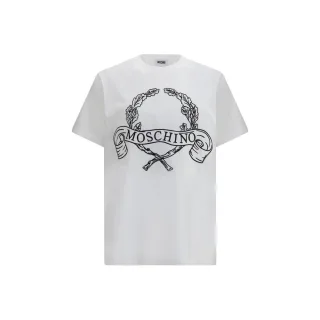 Moschino Weißes Baumwoll-T-Shirt