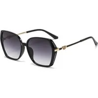 LuxusKollektion Retrosonnenbrille Sonnenbrille Damen Groß Schmetterlingsästhetik Schwarz 54 Millimeter