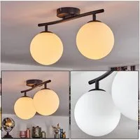 hofstein Deckenleuchte moderne Deckenlampe aus Metall/Glas in Schwarz/Weiß, ohne Leuchtmittel