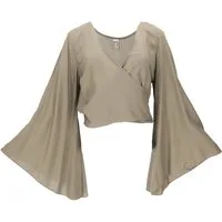 Guru-Shop Longbluse Kurztop, Boho Blusentop mit Trompetenärmeln,.. Elfen, alternative Bekleidung, Festival, Ethno Style
