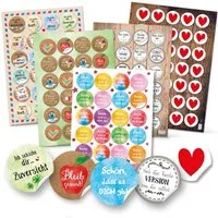 Logbuch-Verlag Aufkleber Sticker SET - 131 bunte Geschenkaufkleber zu Liebe Freundschaft