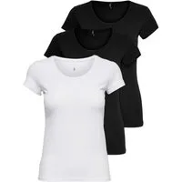 ONLY T-Shirt ONLLIVE LOVE NEW (3-tlg., 3er Pack) Figur betont, elastische Baumwollqualität