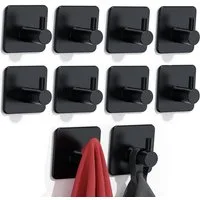 Refined Living Handtuchhaken Handtuchhalter ohne Bohren,5er/10er Set,Handtuchhaken Bad Edelstahl, Zur Verwendung an der Wand, Badewanne, Eingangstür, Schlafzimmer, Zur Verwendung an der Tür, Küche, Badezimmer, (Handtuchhalter Wandhaken Selbstklebend,
