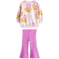 Next Top & Leggings Sweatshirt und Leggings mit Schlag im Set (2-tlg)