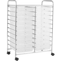 COSTWAY Rollwagen, mit 20 stapelbaren Schubladen & Metallrahmen, 63x39x88cm