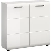 Home affaire Kommode FLORENZ, hochwertige MDF-Front,Rillenfräsung, 2 Türen, 3 Fächer (1 St), Kommode, Anrichte, Wohnzimmerschrank