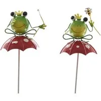 Kaemingk Dekoobjekt Gartenstecker Frosch Eisen Schirm Stückpreis
