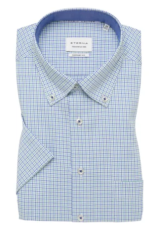 ETERNA - Hemd Twill Kurzarm grün - Gr. - 42/Kurzarm