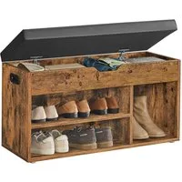 VASAGLE Schuhbank, mit Sitzfläche, Sitzbank mit Stauraum, gepolstert, 30 x 80 x 44 cm