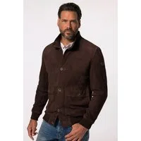 JP1880 Lederjacke Lederjacke Veloursleder Stehkragen Knopfleiste