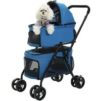 Purpurra Hundebuggy Haustierwagen Haustierbuggy mit Sicherheitsgurt für 1 oder 2 Hunde, (2-tlg)