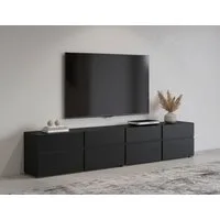 OTTO home Lowboard Cross,Breite 225 cm, moderne grifflose TV-Kommode, Breite 225 cm, TV-Schrank mit viel Stauraum, TV-Board
