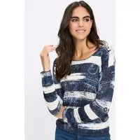 heine Strickpullover Druck-Pullover Langarm