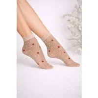 Lycille Feinsocken Transparente Damen Socken mit Blumenmuster – Mesh Fashion Socken
