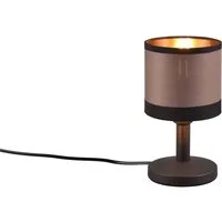 Reality Leuchten Schreibtischlampe DAVOS, Tischleuchte exkl 1xE14 max 10W On/Off Touch Steuerung, Ein-/Ausschalter, Leuchtmittel wechselbar, warmweiß - kaltweiß, Nachttischlampe Höhe 22cm mit Touchfunktion und Stoffschirm Ø12 cm
