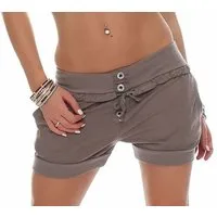 malito more than fashion Hotpants malito Damen Hotpants in Unifarben, lockere kurze Hose, Bermuda für unifarbene Chino Short kurze Sommerhose mit elastischem Bund