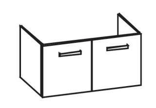Artiqua 414 Waschtischunterschrank für Subway 2.0 7175A0, 7175A1 Graphit Struktur quer, 414-WU2T-V71 414-WU2T-V71-7098-401