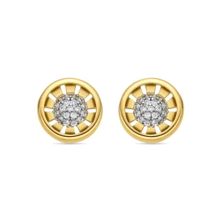 Luxenter Ohrringe mit 18 Karat Gelbgold-Finish und funkelnden Zirkonia-Steinen – Guhux