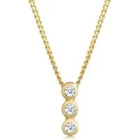 Elli DIAMONDS Kette mit Anhänger Diamant Trio Brillantschliff (0.045 ct) 585 Gelbgold, Geo