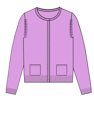 CLARINA - NOS Rdh.-Cardigan, 1/1 Arm,uni 612 flieder - Gr. - 42