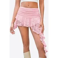 Imily Bela Minirock Damen Y2K Asymmetrischer Rock (Packung, 1-tlg., 1per-Pack) Print