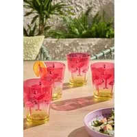 Next Tumbler-Glas Flamingo Picknick-Trinkgläser, Polyacryl, 4er-Set, 1-tlg., Polyacryl