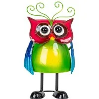 Mel-O-Design Dekofigur 5034 Bunte Metall-Eule mit großen Augen (Stück, 1 St., 1), Blickfang