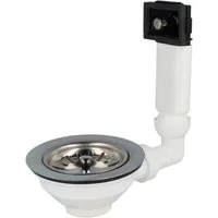 tecuro Siphon Spülen-Siebkorbventil Ø 114 mm (3 1/2 Zoll) mit Überlauf 38x64 mm