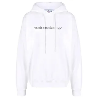 Off-White From Italy Design Weißer Skate-Fit-Hoodie