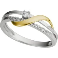Firetti Fingerring Schmuck Geschenk Gold 375 Damenring Goldring Fantasie bicolor, mit Brillanten