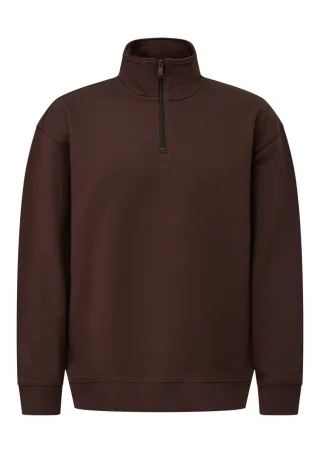 Q/S designed by - Sweatshirt mit Stehkragen braun - Gr. - S