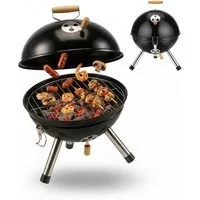 relaxdays Holzkohlegrill Tragbarer Mini Kugelgrill Ø 30 cm