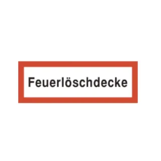 Brandschutzschild als Text Feuerlöschdecke